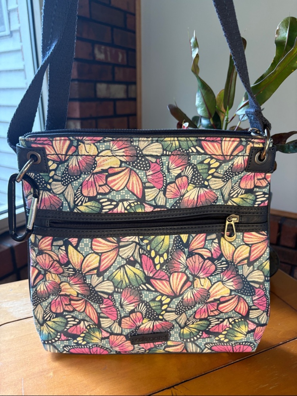 Sakroots Multicolor Butterfly Print Crossbody Bag